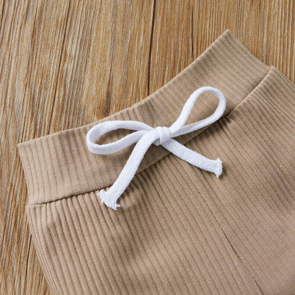 Summer Newborn Baby Boy Girl Clothes Set Ribbed Outfits Unisex Infant Solid Cotton Button Short Sleeve Tops Shorts 2PCS